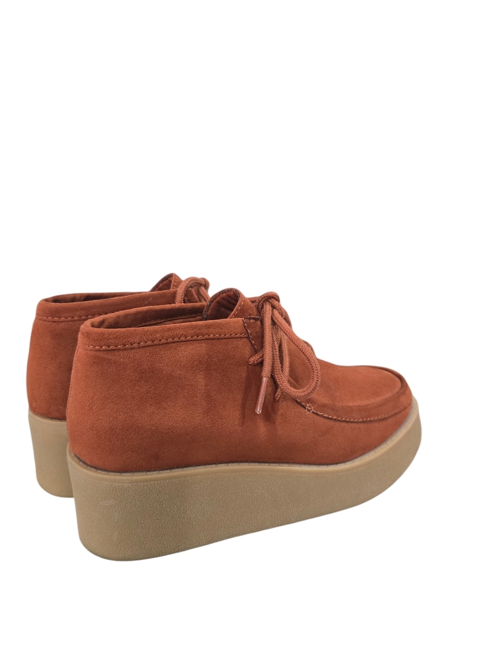 Old Navy Rust Faux Suede Platform Ankle Booties Cholcolate - Women Size 6.5